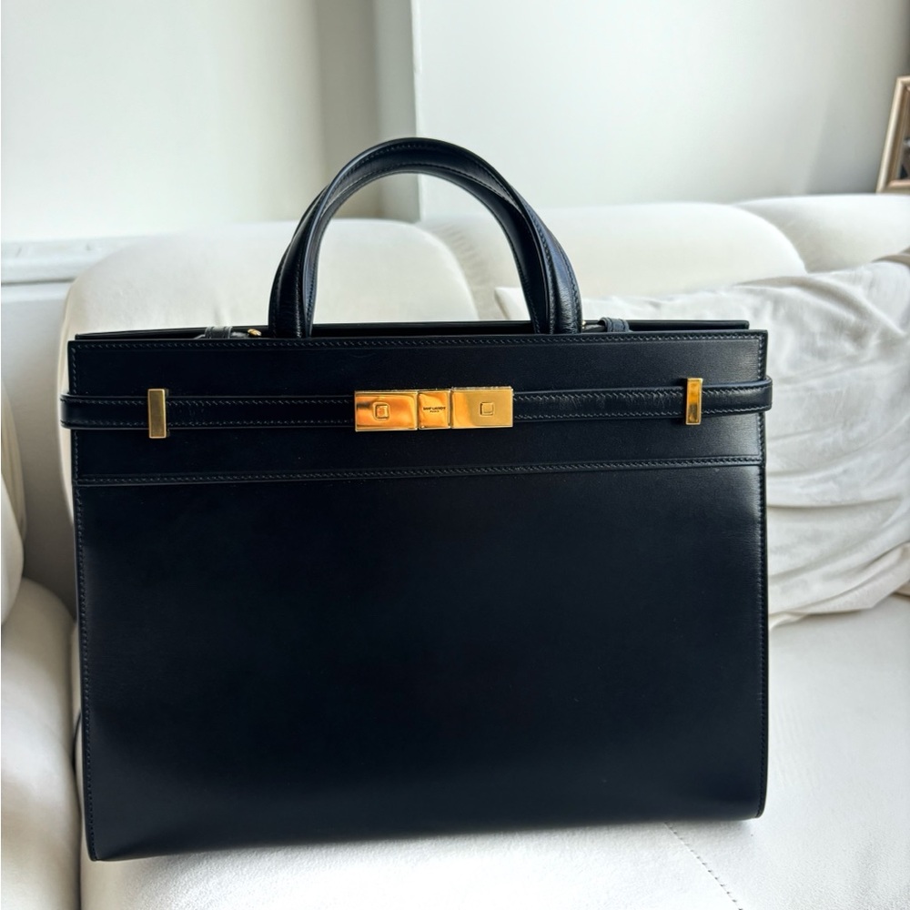 Saint Laurent Black Tote Bag with Gold Accents - Picture 2 of 7